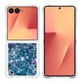 Samsung Galaxy Z Flip7 Glitter Quicksand TPU Case - Blue Hearts