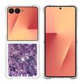 Samsung Galaxy Z Flip7 Glitter Quicksand TPU Case - Purple Hearts