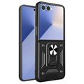 Samsung Galaxy Z Flip7 Rotary Ring Hybrid Case with Camera Shield - Black