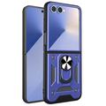 Samsung Galaxy Z Flip7 Rotary Ring Hybrid Case with Camera Shield - Blue