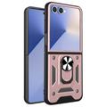 Samsung Galaxy Z Flip7 Rotary Ring Hybrid Case with Camera Shield - Rose Gold