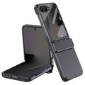 Samsung Galaxy Z Flip8 Plastic Case with Outer Tempered Glass Screen Protector - Black