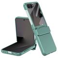 Samsung Galaxy Z Flip8 Plastic Case with Outer Tempered Glass Screen Protector - Dark Green