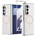 Samsung Galaxy Z Fold7 GKK Magnetic Slim Case with Tempered Glass Screen Protector - Silver