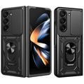 Samsung Galaxy Z Fold7 Rotary Ring Hybrid Case with Camera Shield - Black
