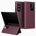 Samsung Galaxy Z TriFold Smart Clear View Flip Case with Card Slot - Wine Red