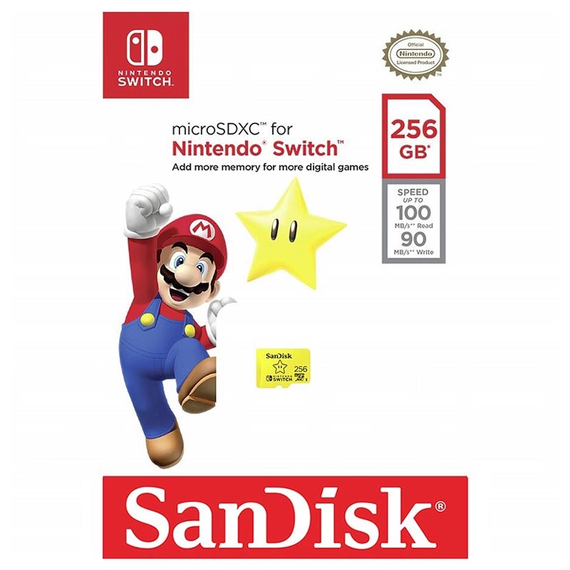 SanDisk Nintendo Switch MicroSD Card - SDSQXAO-256G-GNCZN - 256GB