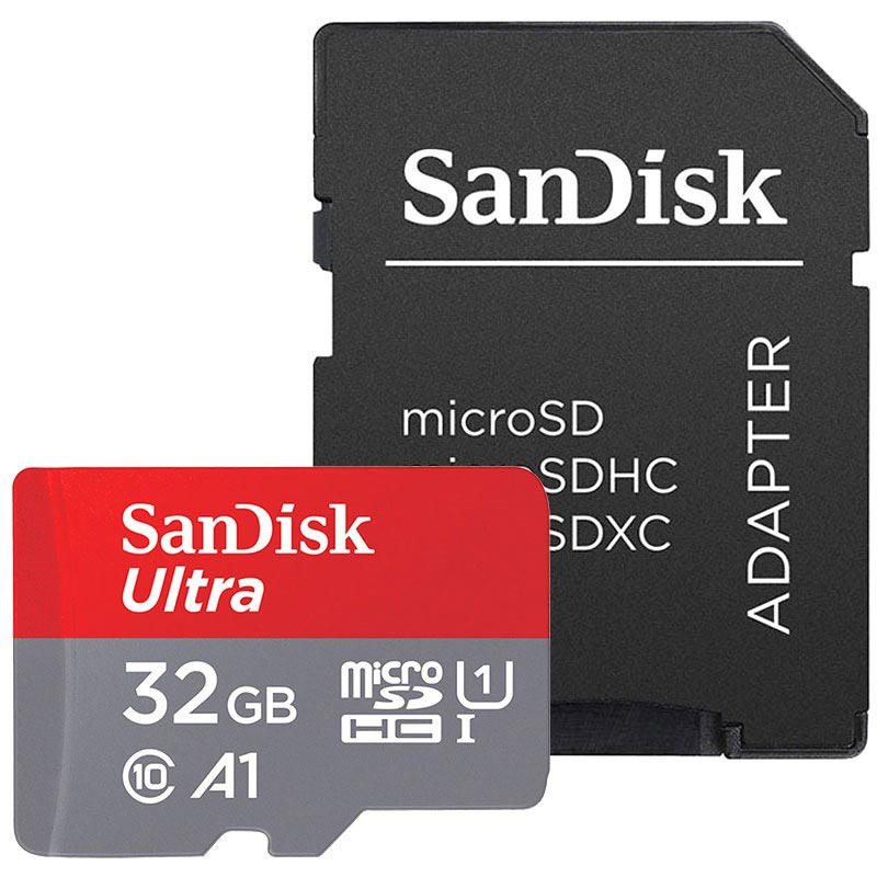 SanDisk 16GB Ultra UHS-I microSDHC Memory Card with SD Adapter