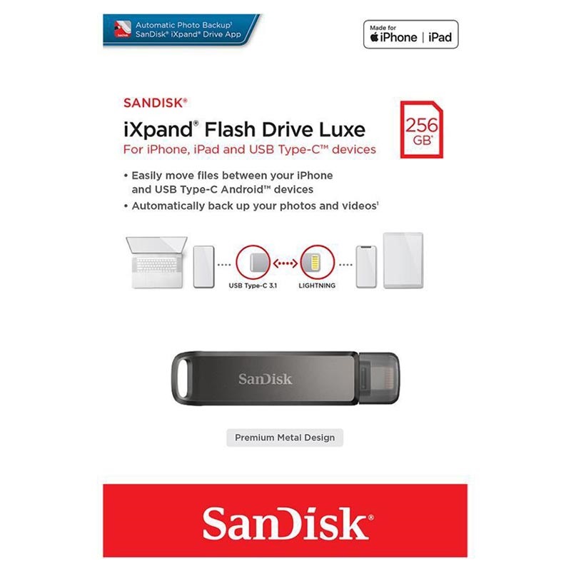 SanDisk iXpand Luxe USBC/Lightning Flash Drive