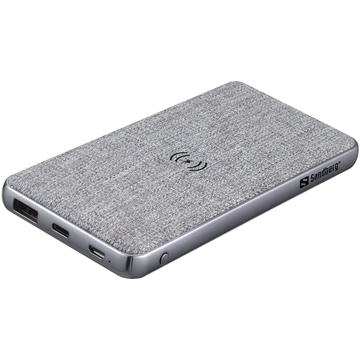 Sandberg Qi Power Bank 10000mAh - PD 20W, USB-C/USB-A - Grey