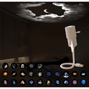 Satellite Projector / Starry Sky Lamp with 25 Projection Films - White