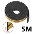 Self-Adhesive EPDM Sealing Strip for Doors and Windows - 5m, 9x4mm - Black