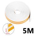 Self-Adhesive EPDM Sealing Strip for Doors and Windows - 5m, 9x4mm - White