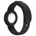 Shockproof Apple AirTag Silicone Wristband - Black