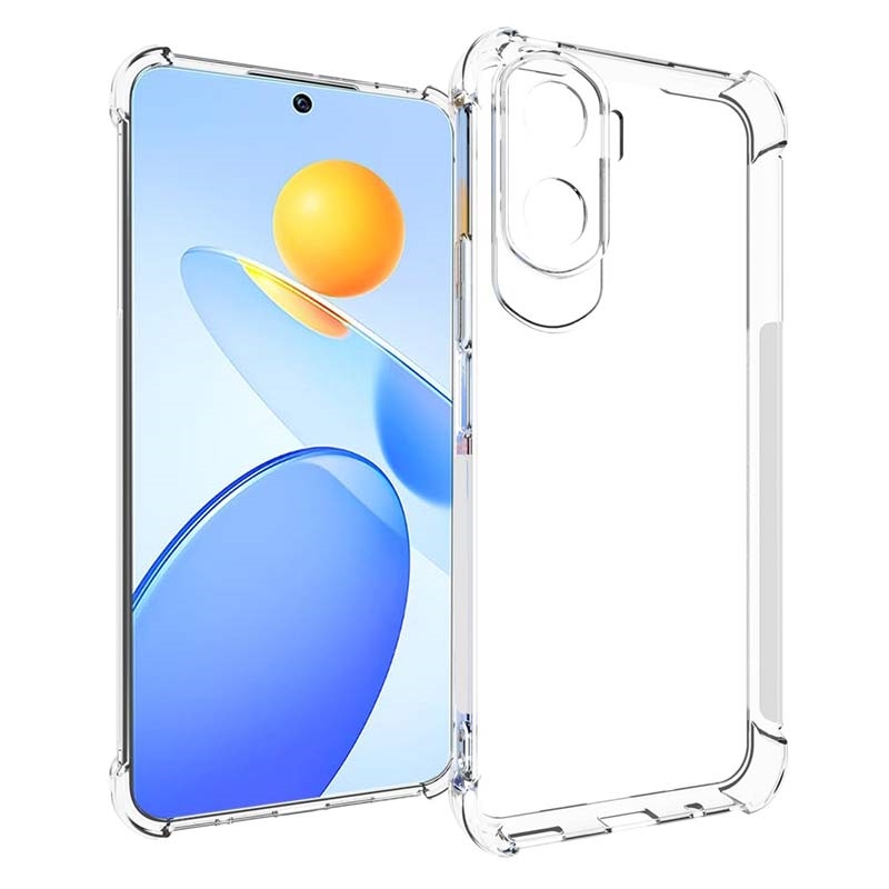 For Honor 90 Lite Case, Clear Silicone Shockproof Phone Cover + Screen  Protector