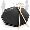 Silent Drum Practice Pad with Metronome and Rechargeable Battery - Black