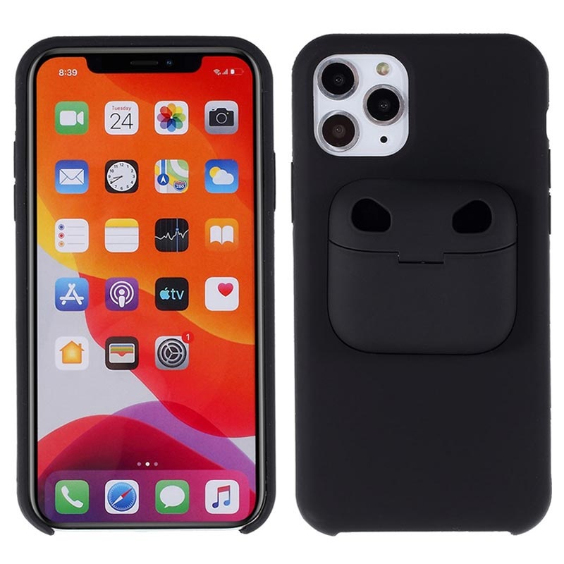 Iphone 11 Pro Max Silicone Case With Airpods Pro Case Black