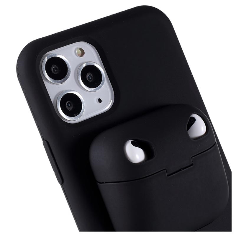 iPhone 11 Pro Max Silicone Case with AirPods Pro Case - Black