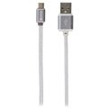 Skross Steel Line Charge'N Sync MicroUSB Cable - 1m - Silver