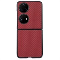 Huawei P50 Pocket Slim Cover - Carbon Fiber - Red