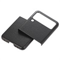 Samsung Galaxy Z Flip3 5G Slim Cover - Genuine Leather - Black