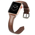 Apple Watch Series 7/SE/6/5/4/3/2/1 Slim Leather Strap - 45mm/44mm/42mm - Coffee