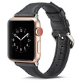 Apple Watch Series 7/SE/6/5/4/3/2/1 Slim Leather Strap - 41mm/40mm/38mm - Black