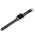 Apple Watch Series 7/SE/6/5/4/3/2/1 Slim Leather Strap - 41mm/40mm/38mm - Black