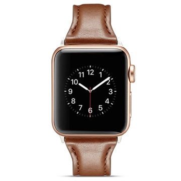 Apple Watch Series 7/SE/6/5/4/3/2/1 Slim Leather Strap - 41mm/40mm/38mm - Coffee