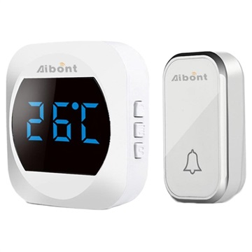 Smart Wireless Doorbell with Digital Thermometer - White