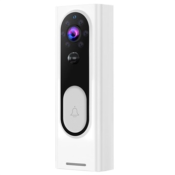 Smart Wireless Video Doorbell Camera with PIR Motion Sensor - White