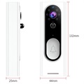 Smart Wireless Video Doorbell Camera with PIR Motion Sensor - White