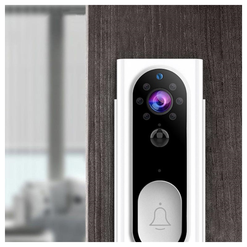 Smart Wireless Video Doorbell Camera with PIR Motion Sensor White