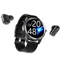 Smartwatch with TWS Earphones BTX6 - Bluetooth 5.0 - Black