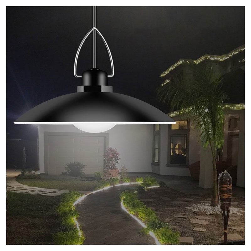 Solar Powered Hanging LED Light with Extension Cord