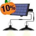 Solar Powered Hanging LED Light with Extension Cord - 2-Head