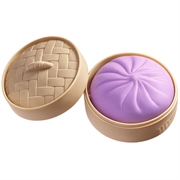 Solid Color Dumpling Squishy Stress Relief Toy with Steamer Box - Purple
