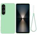 Sony Xperia 1 VII Liquid Silicone Case with Hand Strap - Green