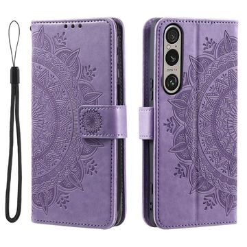 Sony Xperia 1 VII Mandala Series Wallet Case - Purple