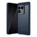 Sony Xperia 1 VIII Brushed TPU Case - Carbon Fiber - Blue