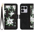 Sony Xperia 1 VIII Floral Wallet Case with Card Slots - Black