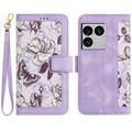 Sony Xperia 1 VIII Floral Wallet Case with Card Slots - Light Purple