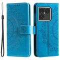 Sony Xperia 1 VIII Mandala Wallet Case with Wrist Strap - Blue