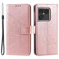 Sony Xperia 1 VIII Mandala Wallet Case with Wrist Strap - Pink