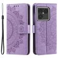 Sony Xperia 1 VIII Mandala Wallet Case with Wrist Strap - Purple