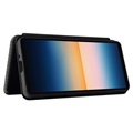 Sony Xperia 10 III, Xperia 10 III Lite Flip Case - Carbon Fiber - Black