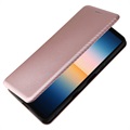 Sony Xperia 10 III, Xperia 10 III Lite Flip Case - Carbon Fiber - Rose Gold