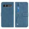 Sony Xperia 10 VII Elegant Retro Wallet Case with Rotating Card Holder - Blue