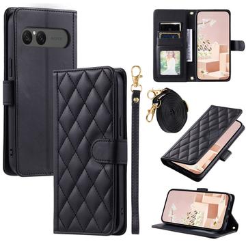 Sony Xperia 10 VII Luxury Quilted Wallet Case - Black