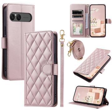 Sony Xperia 10 VII Luxury Quilted Wallet Case - Rose Gold